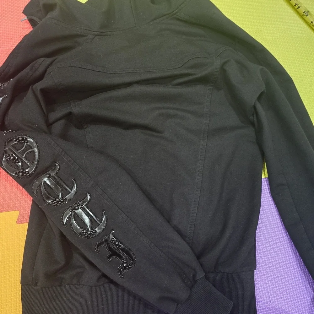 Giuseppe Zanotti Asymmetric Zip Biker Hoodie Jacket |‎ Size 40 S | Beaded...